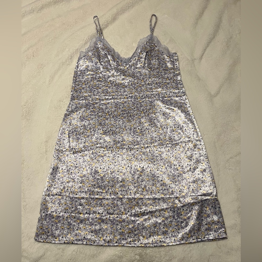 Dainty Floral Satin Slip Dress